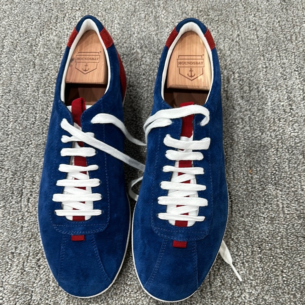 Men's Gucci Blue Suede Sneakers